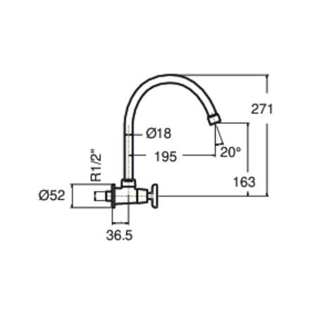 ก๊อกซิงค์เดี่ยวติดผนัง AMERICAN STANDARD FFAST707-5T1500BT0_2