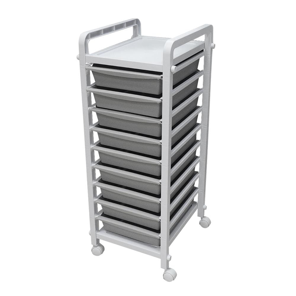 ชั้นลิ้นชักพลาสติก 9 ชั้น STACKO 33.5x40x89.5 ซม. สีเทา