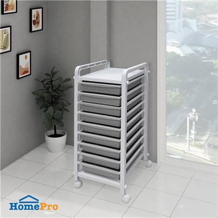 ชั้นลิ้นชักพลาสติก 9 ชั้น STACKO 33.5x40x89.5 ซม. สีเทา_4