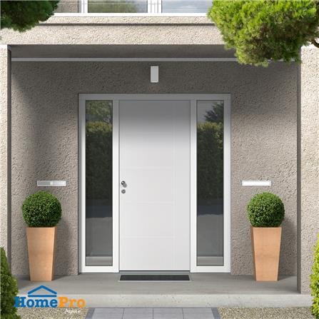 ประตูภายนอก UPVC AZLE MD6 80X200 ซม. สีขาว ไม่เจาะลูกบิด_3