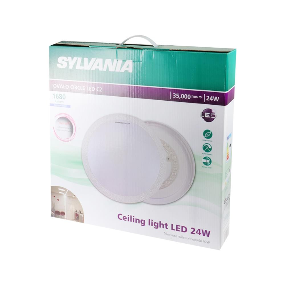 LED CEILING FLUSH LIGHT SYLVANIA OVALO C2 15IN 24W DAYLIGHT WHITE