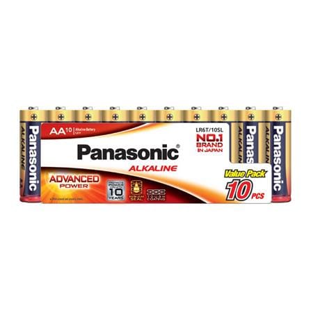 ถ่านอัลคาไลน์ PANASONIC AA LR6T แพ็ก 10 ก้อน