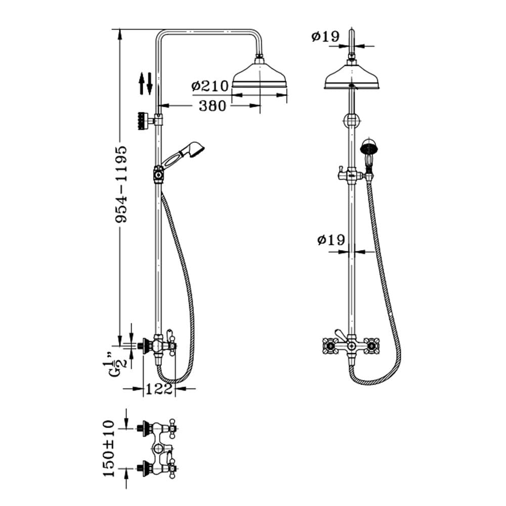 ฝักบัว RAIN SHOWER ผสม KARAT FAUCET KRS-073-780-53 ROSEGOLD