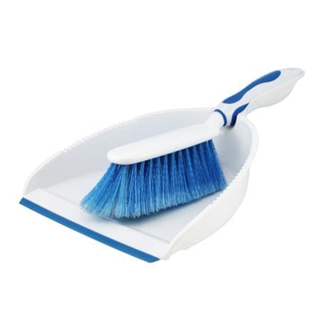 ชุดไม้กวาดพร้อมที่โกยผงขอบยางด้ามสั้น SWASH 8 นิ้ว สีฟ้า_0