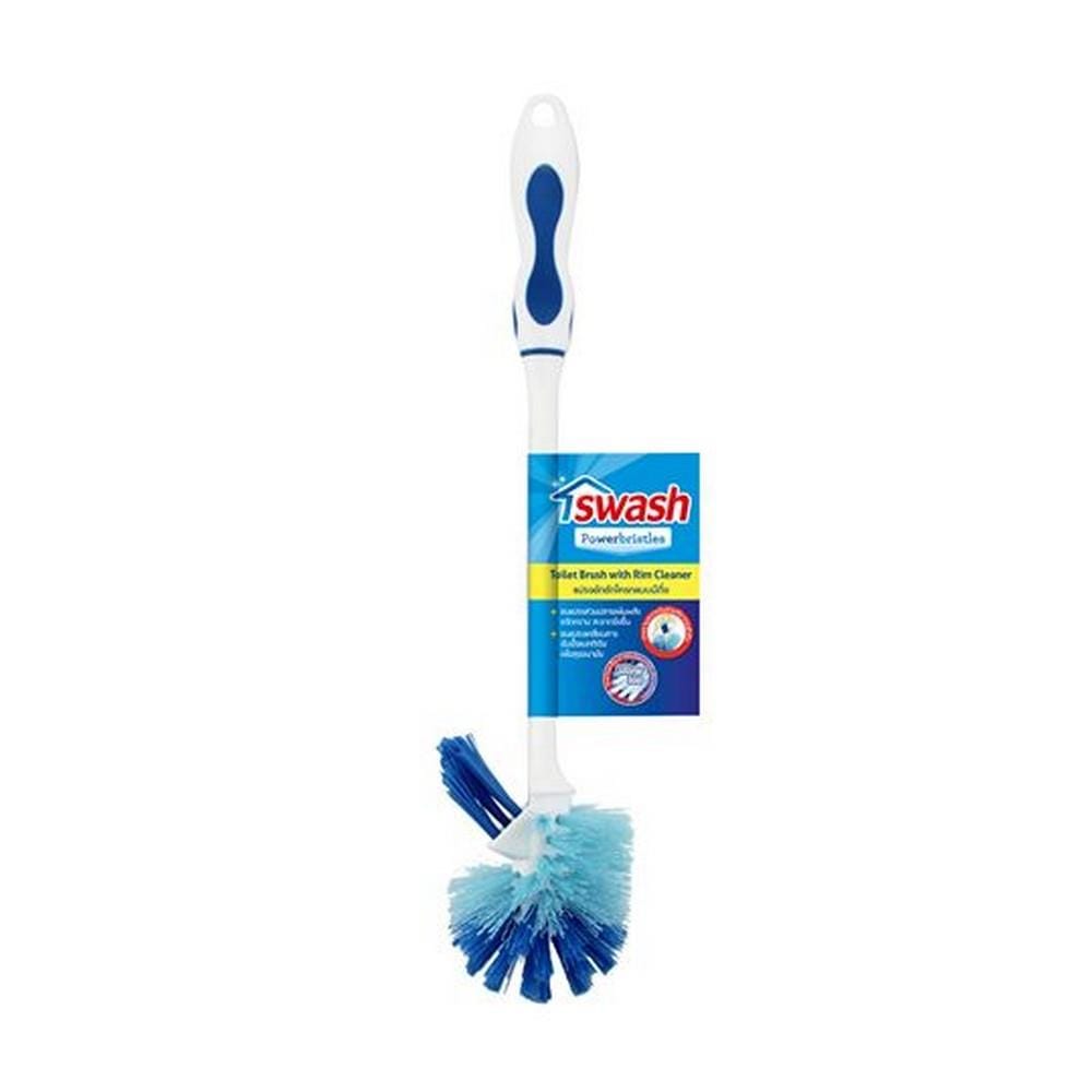 แปรงไนลอนล้างสุขภัณฑ์มีขอบ SWASH สีฟ้า
