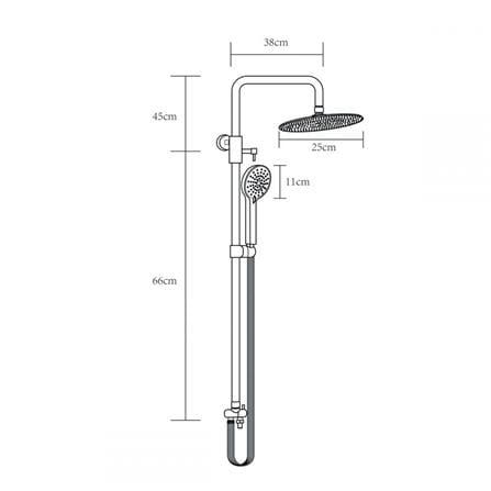 ชุดฝักบัว RAIN SHOWER RASLAND RA STAINLESS3663 สีโครม_6