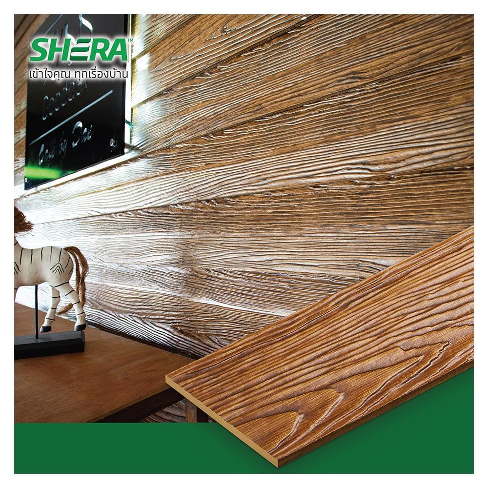 ไม้ฝา SHERA ชายน์ไลท์ 15X300X0.8 ซม. สีสักน้ำตาล