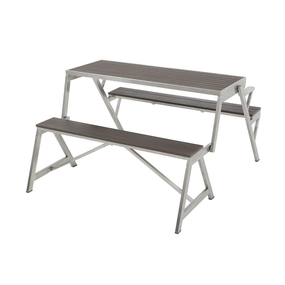 2-IN-1 PICNIC TABLE BENCH SPRING BASTIEN SILVER/BROWN_1