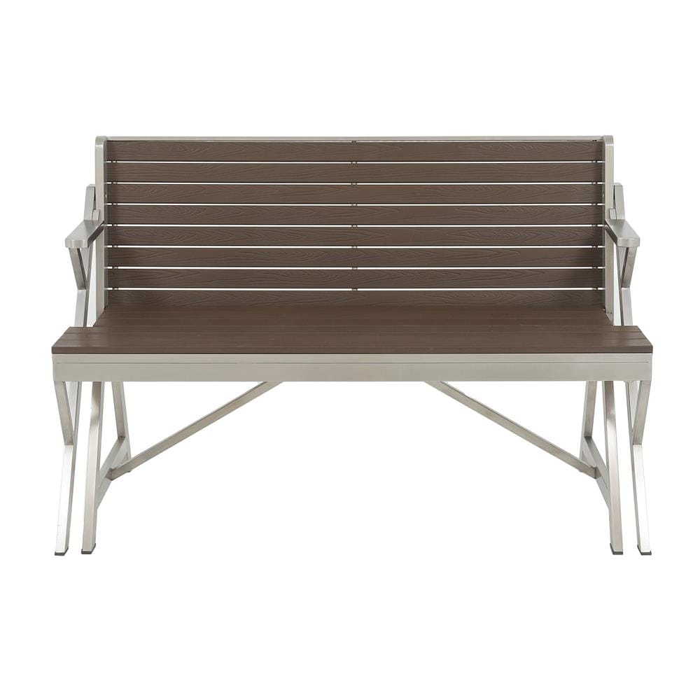 2-IN-1 PICNIC TABLE BENCH SPRING BASTIEN SILVER/BROWN