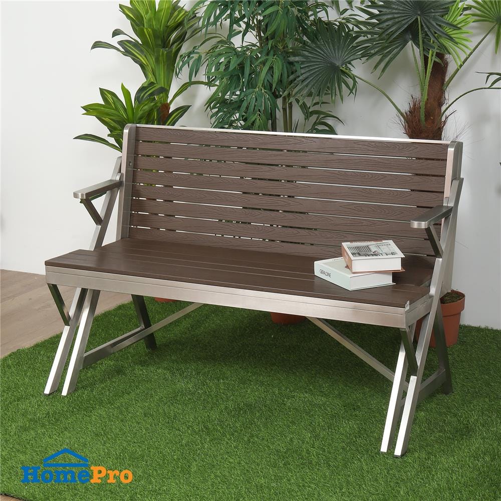 2-IN-1 PICNIC TABLE BENCH SPRING BASTIEN SILVER/BROWN