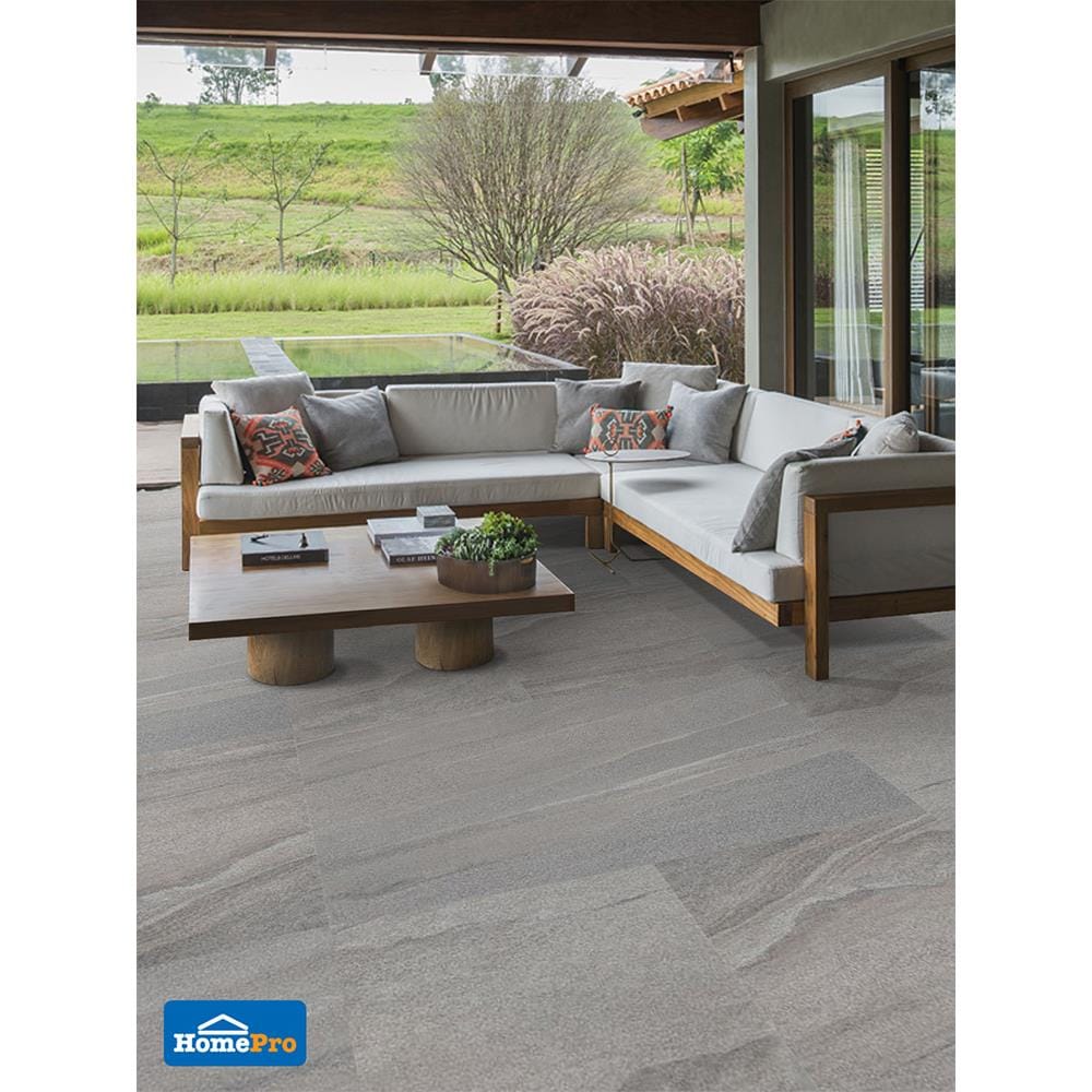 กระเบื้องพื้นพอร์ซเลน 60x60 ซม. CERGRES อูซี่ เทาเข้ม A 1.44M2