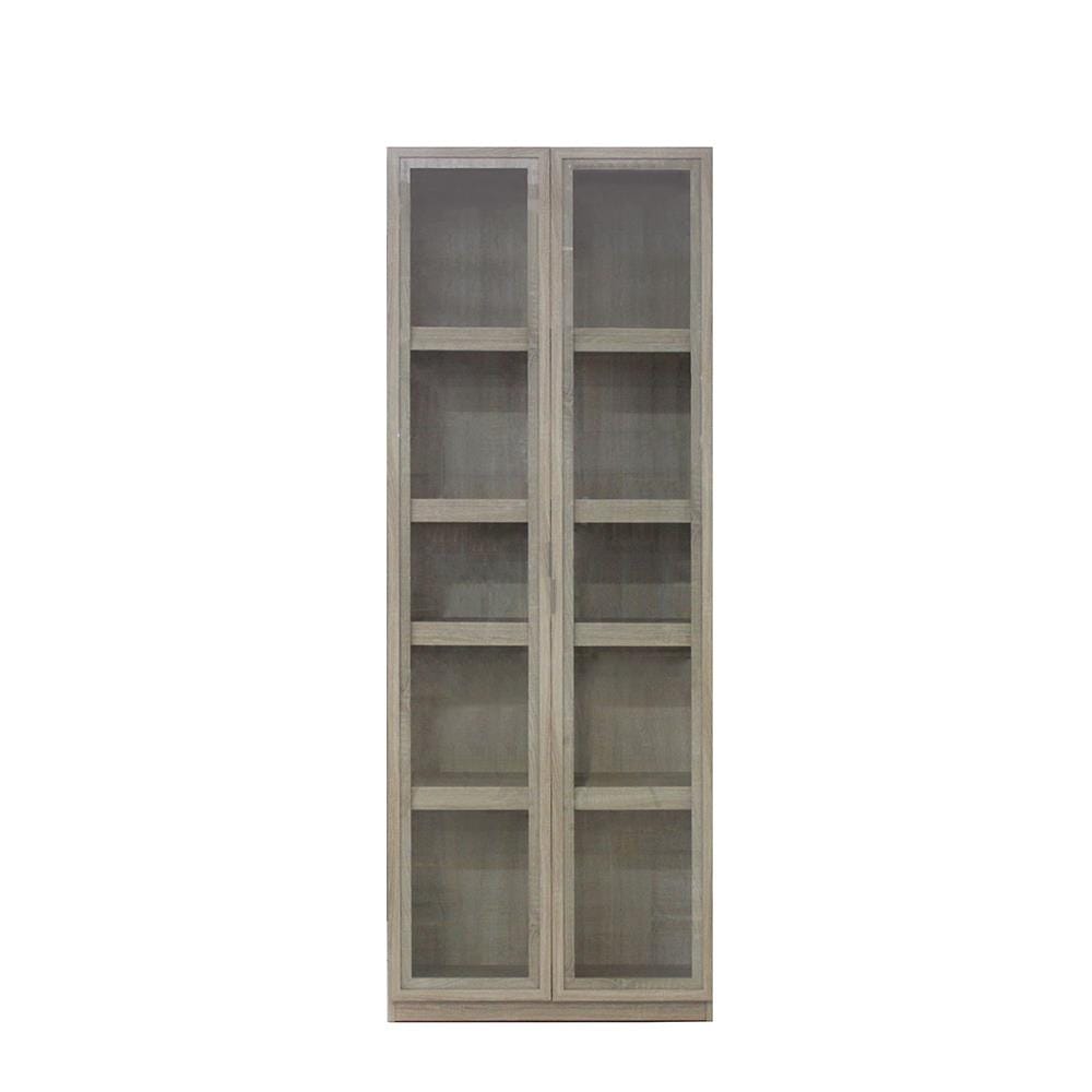 HIGH CABINET WITH GLASS DOOR BURO EVOLUTION HC75 DO SOLID OAK