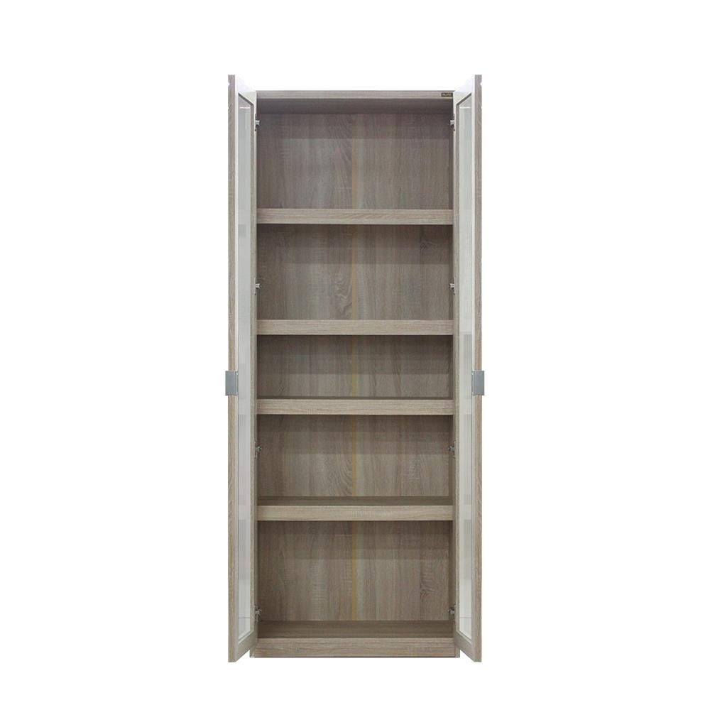HIGH CABINET WITH GLASS DOOR BURO EVOLUTION HC75 DO SOLID OAK