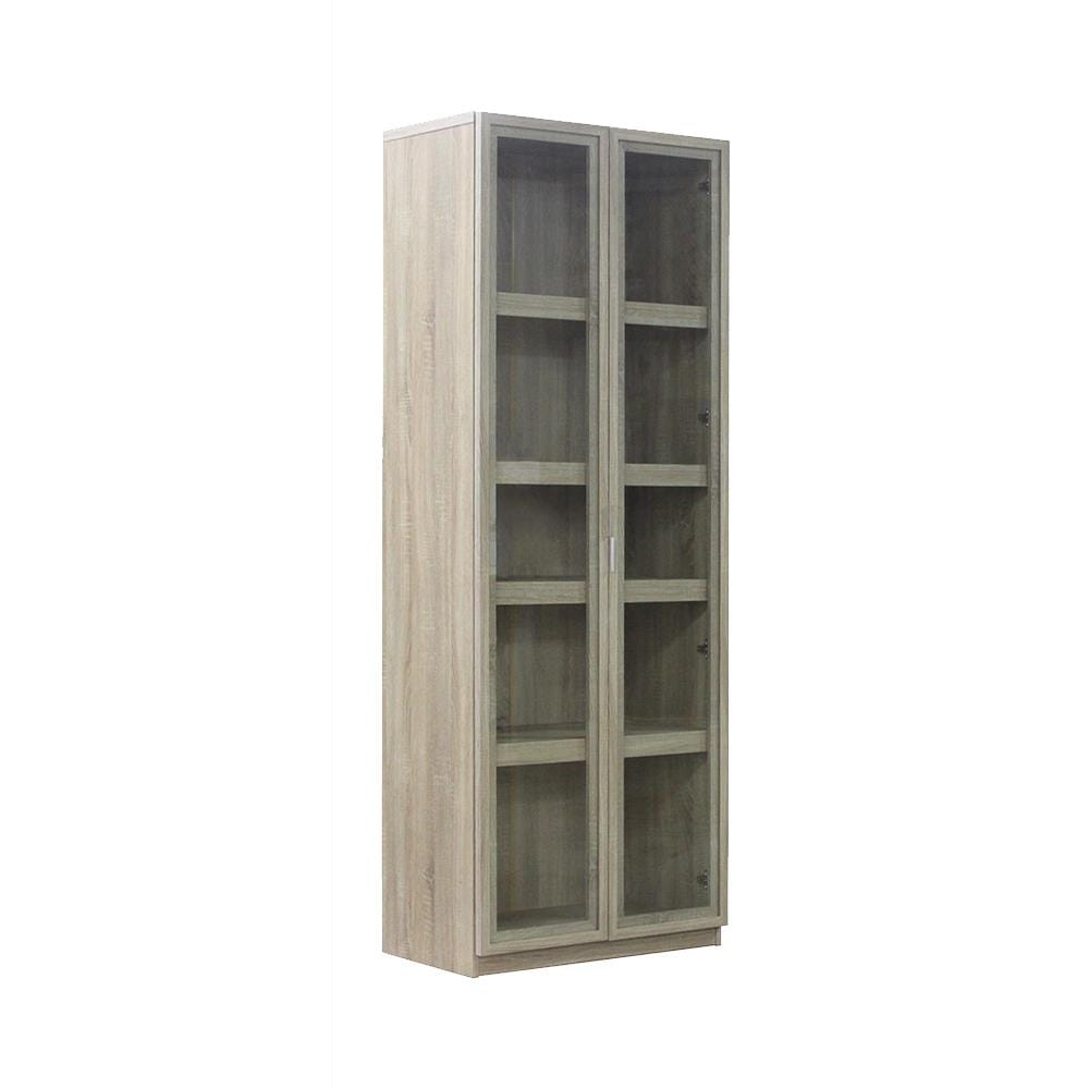 HIGH CABINET WITH GLASS DOOR BURO EVOLUTION HC75 DO SOLID OAK