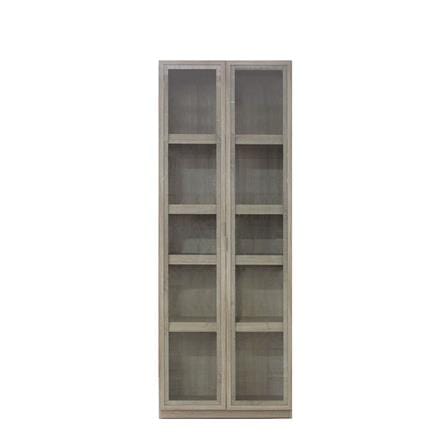 HIGH CABINET WITH GLASS DOOR BURO EVOLUTION HC75 DO SOLID OAK_0
