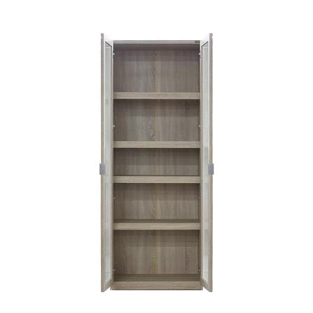 HIGH CABINET WITH GLASS DOOR BURO EVOLUTION HC75 DO SOLID OAK_1