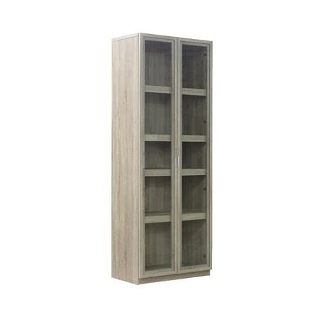 HIGH CABINET WITH GLASS DOOR BURO EVOLUTION HC75 DO SOLID OAK_2