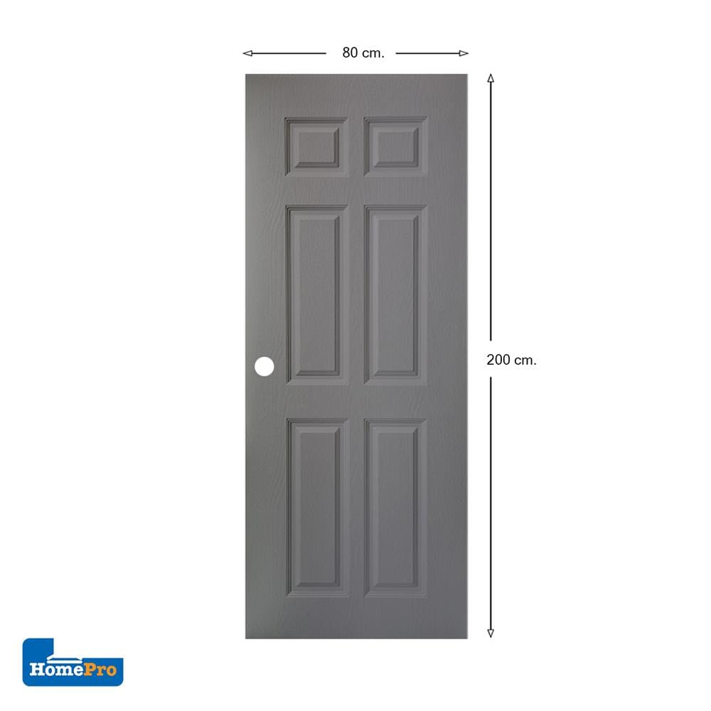 ประตูภายนอก UPVC AZLE MR003 80X200 ซม. สีเทา เจาะลูกบิด