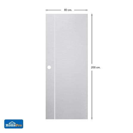 ประตูภายนอก UPVC AZLE MD-5 80X200 ซม. สีขาว เจาะลูกบิด_5