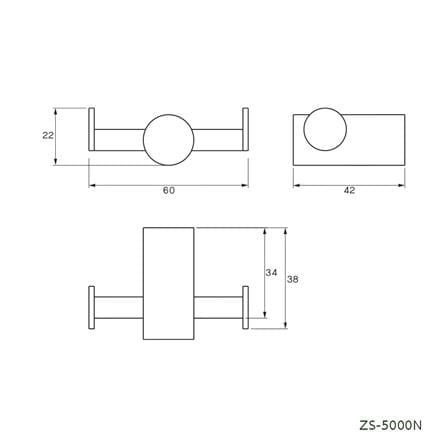 ขอแขวนผ้า WS ZS-5000N สเตนเลส_2
