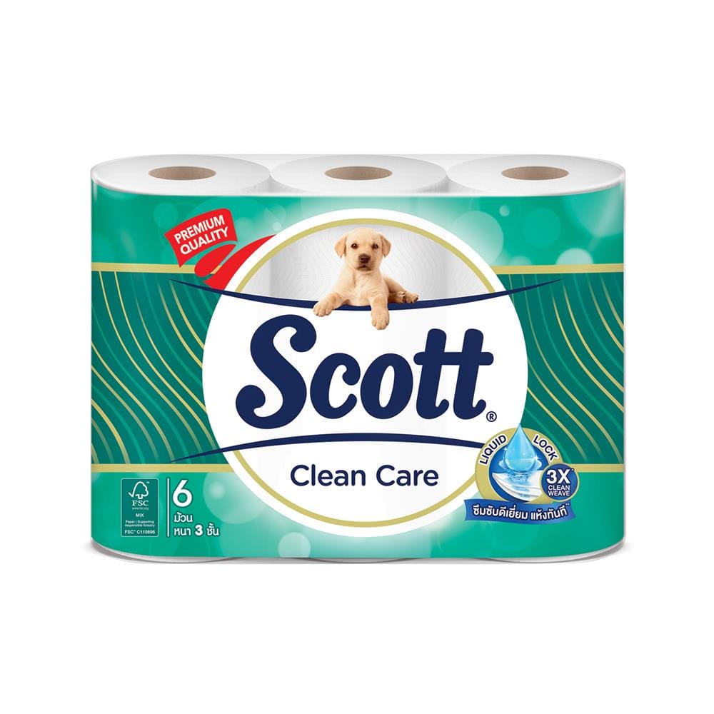 กระดาษชำระ SCOTT CLEAN CARE (แพ็ก 6 ชิ้น)