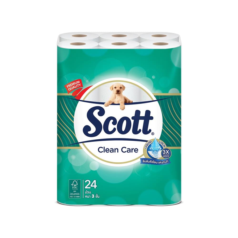 กระดาษชำระ SCOTT CLEAN CARE (แพ็ก 24 ชิ้น)
