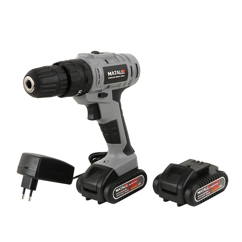 ชุดสว่านกระแทกไร้สาย (พร้อมแบตเตอรี่) MATALL MT-0512B 12 โวลต์