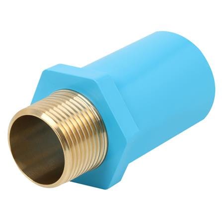ข้อต่อเกลียวนอก PVC/BASS SCG 1 นิ้ว สีฟ้า