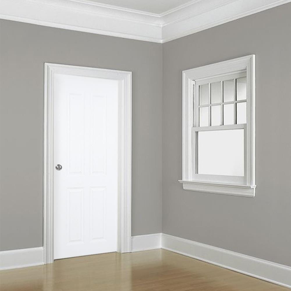 ประตูภายนอกไวนิล MODERNWOOD REVO MWR005 80X200 ซม. สีขาว เจาะลูกบิด