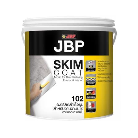 อะคริลิกงานฉาบภายนอกและภายใน JBP SKIM COAT 102 5 กก. สีขาว_0