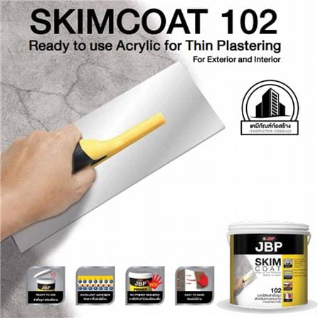 อะคริลิกงานฉาบภายนอกและภายใน JBP SKIM COAT 102 5 กก. สีขาว_1
