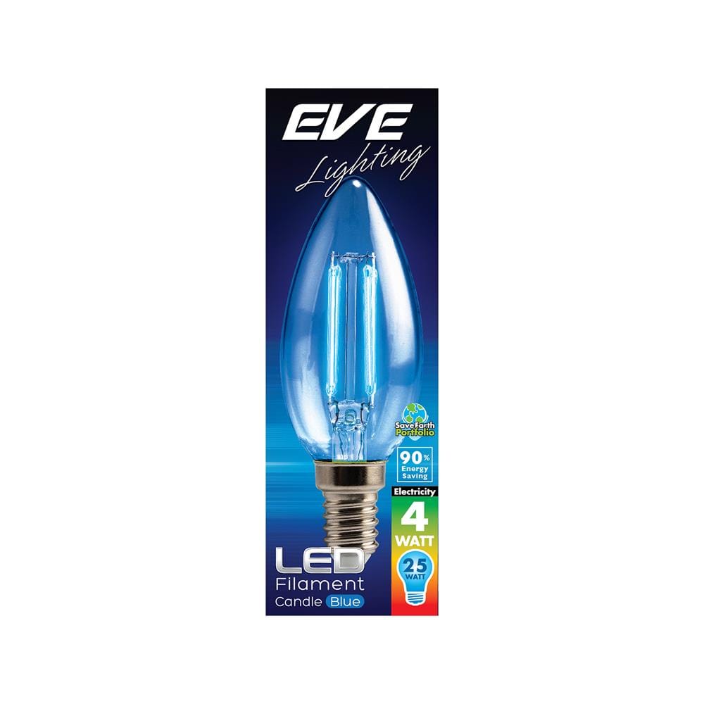 หลอด LED FILAMENT CANDLE 4 วัตต์ สีน้ำเงิน E14
