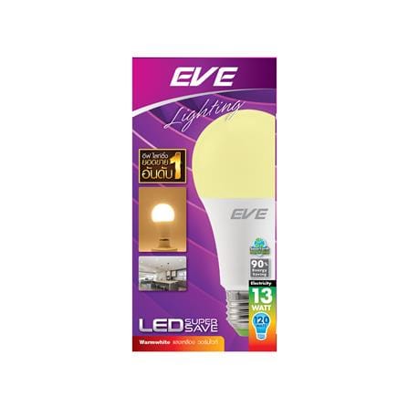 หลอด LED EVE A60 SUPER SAVE 13 วัตต์ WARM WHITE E27_1