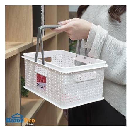 STORAGE BOX WITH HANDLES STACKO DW-220 29X19X13.3CM WHITE_4