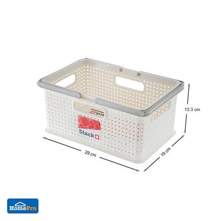 STORAGE BOX WITH HANDLES STACKO DW-220 29X19X13.3CM WHITE_6
