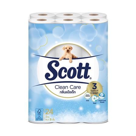 กระดาษชำระ SCOTT CLEAN CARE BABY POWDER แพ็ค24