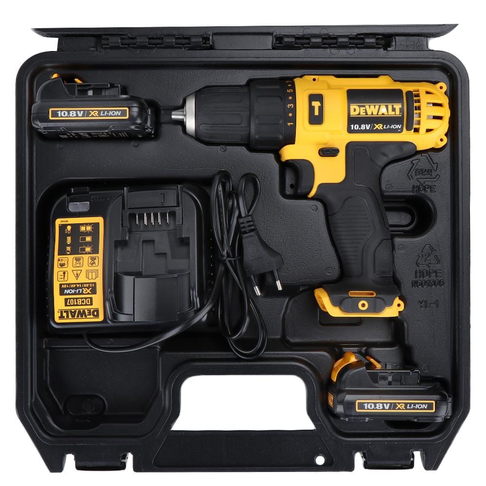 สว่านกระแทกไร้สาย (พร้อมแบตเตอรี่) DEWALT DCD716C2K-B1 10.8 โวลต์