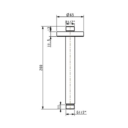 ก้านฝักบัว AMERICAN STANDARD FFASTA39-000500BT0 20 ซม. สีโครม_1