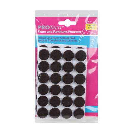 แผ่นสักหลาด PROTECH กลม 20 มม. สีนํ้าตาล แพ็ก 44 ชิ้น_2