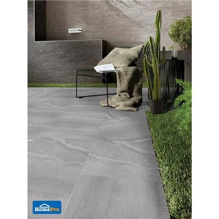กระเบื้องพื้นพอร์ซเลน  40x40 ซม. CERGRES มิดไนท์ สโตน เทาอ่อน_2
