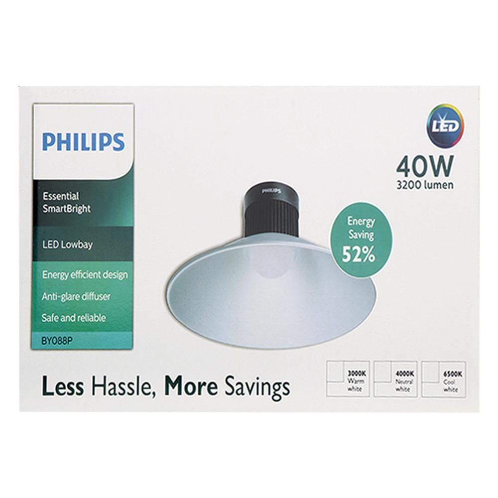 ไฟโลว์เบย์ LED PHILIPS BY088P LED40W DAYLIGHT อะลูมิเนียม
