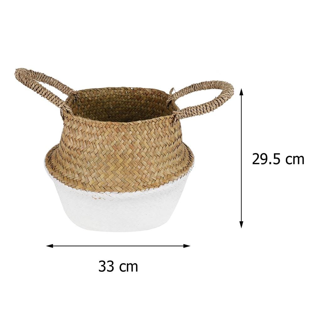 กระถางต้นไม้ทรงตะกร้า SPRING 33 ซม. ไซต์ M สี Natural Wood