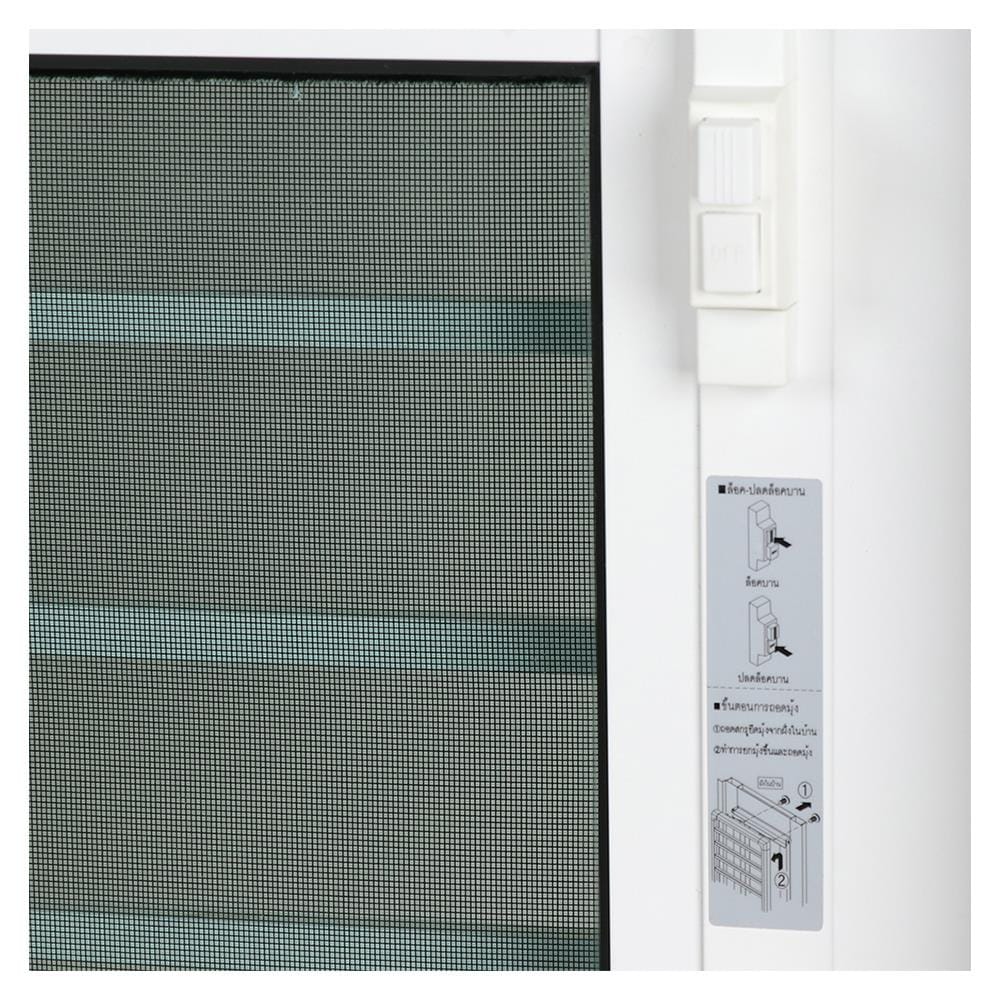 ชุดประตูบานเปิด ระบายอากาศ อะลูมิเนียม SANKYOALUMI J-TRUST VENTILATION 90x205 ซม. สีขาว พร้อมวงกบ-บานพับ-มือจับ-โช้ค