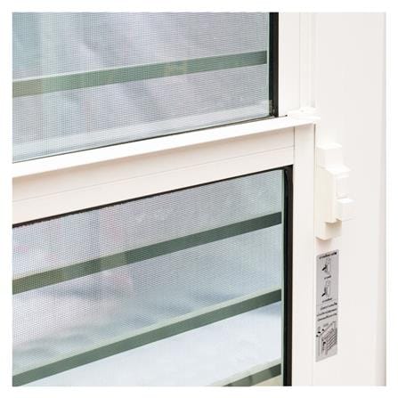 ชุดประตูบานเปิด ระบายอากาศ อะลูมิเนียม SANKYOALUMI J-TRUST VENTILATION 90x205 ซม. สีขาว พร้อมวงกบ-บานพับ-มือจับ-โช้ค_4