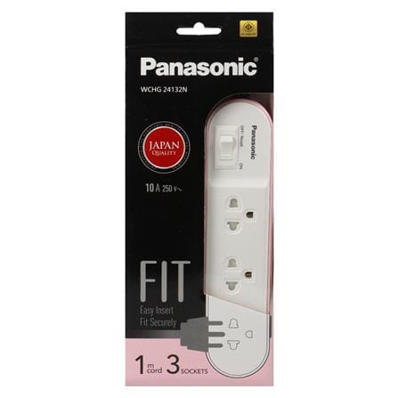 รางปลั๊กไฟ 3 ช่อง 1 สวิตซ์ PANASONIC WCHG24132N 1 ม. สีชมพู_3