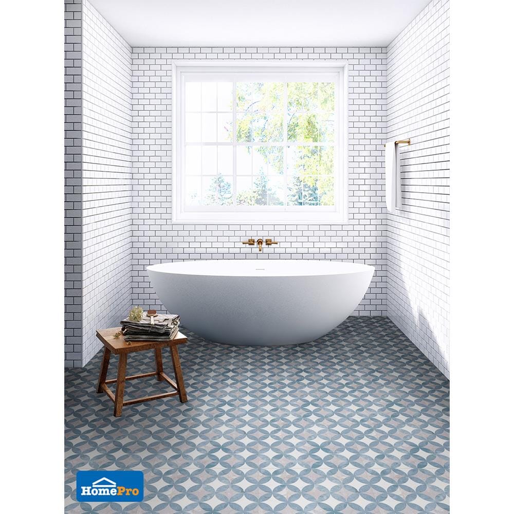 กระเบื้องพื้น 16x16 นิ้ว บริททิช ฟ้า EXC PM 0.96M2
