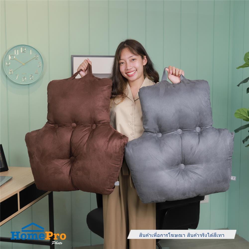 เบาะพิงหลัง HOME LIVING STYLE HOWDEN 28X28 นิ้ว สีเทา
