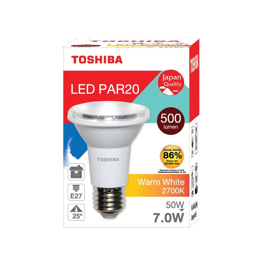 หลอด LED TOSHIBA PAR20 7 วัตต์ E27 WARMWHITE