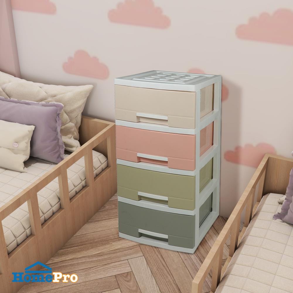 ตู้ลิ้นชัก 4 ชั้น STACKO 1200M4 45x40x84 ซม. สีพาสเทล