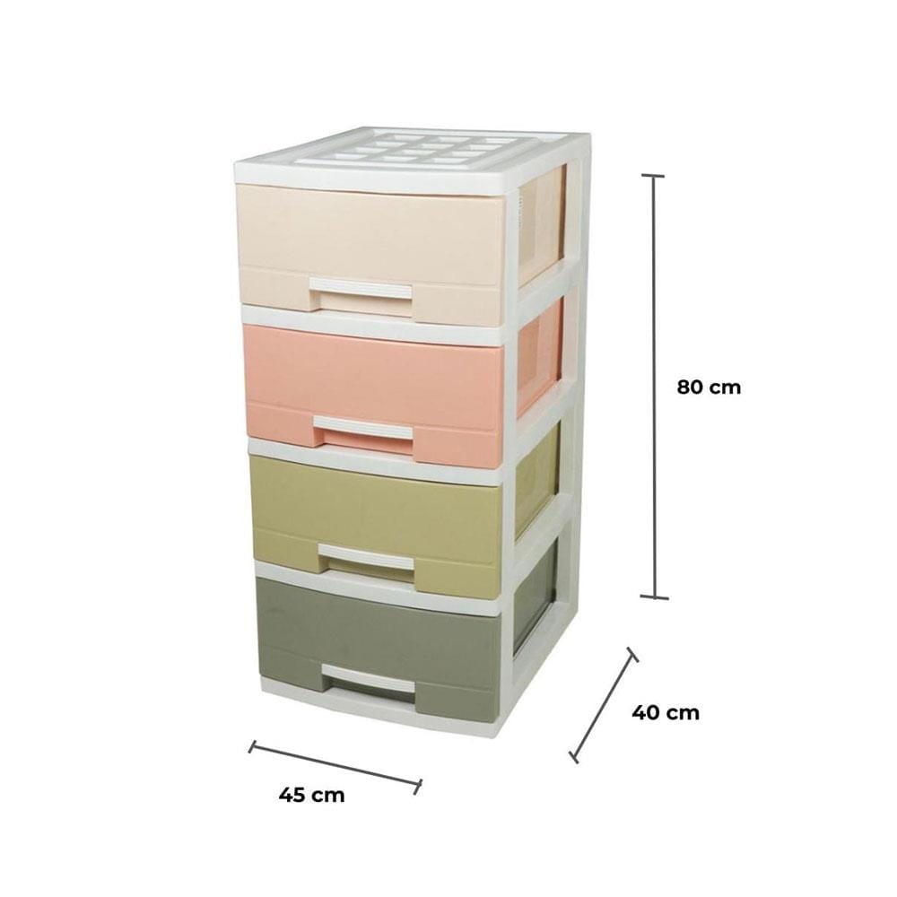 ตู้ลิ้นชัก 4 ชั้น STACKO 1200M4 45x40x84 ซม. สีพาสเทล